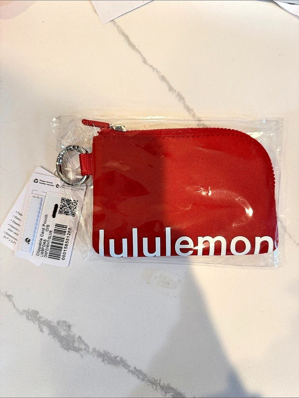 lululemon Clippable Card Pouch *Metal Hardware Red